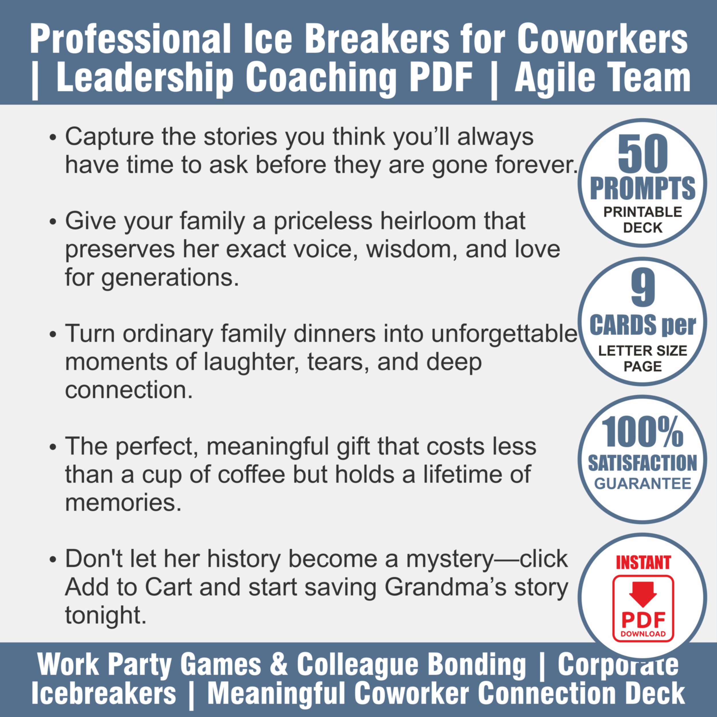 The Corporate Connection Deck | Professional Team Building Games | HR Meeting Printables - View 2